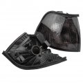 Qiilu 1 Pair Of Smoke Corner Light Cover Warning Shell For 3 Series 318i 325i E36 4dr 92-98