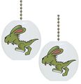 Set Of 2 Dino Rabbit Dinosaur Solid Ceramic Fan Pulls 