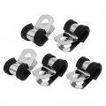 Uxcell 6mm Dia Epdm Rubber Lined P Clips Cable Hose Pipe Clamps Holder 5pcs
