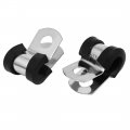 Uxcell 6mm Dia Epdm Rubber Lined P Clips Cable Hose Pipe Clamps Holder 5pcs