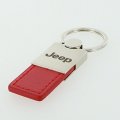 Au-tomotive Gold Inc Officially Licensed Red Duo Leather Chrome Key Fob For Jeep