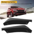 Car Body Spoiler 1 Pair Of Universal Modified Rear Bumper Canard Diffuser Lip Splitter Fins Black