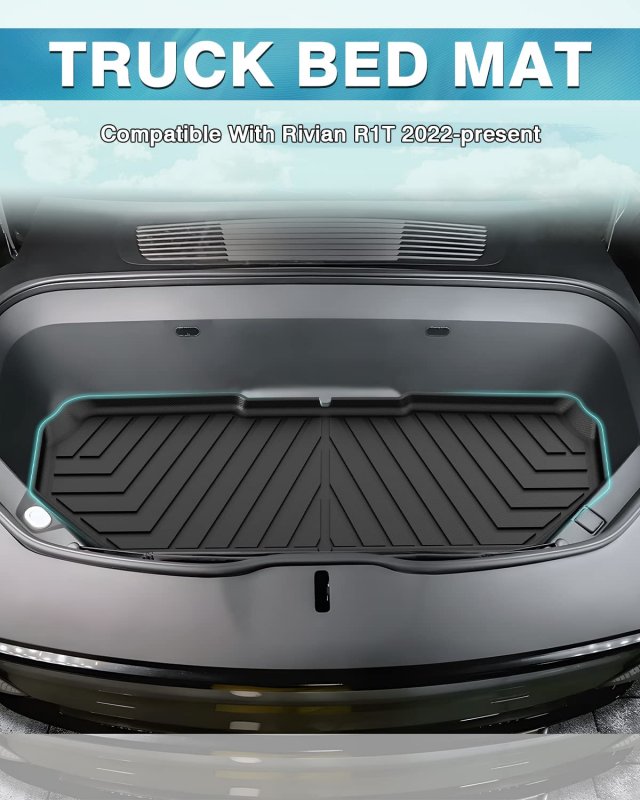 Mixsuper Custom Fit Front Trunk Liner For 2022-2023 Rivian R1t All Weather Frunk Mats Black