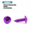 Uxcell 50pcs 5mm Universal Purple Motorcycle Round Cross Head Self Tapping Bolts Bumper Screws Metal Replacement