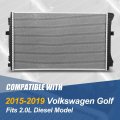 Dpi 13517 Factory Style 1-row Cooling Radiator Compatible With Vw Golf 2 0l Diesel 2015-2019 Aluminum Core
