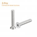 Uxcell 5 16-18x2 Flat Countersunk Head Socket Cap Screws 5pcs 304 Stainless Steel Hex Full Thread Bolts