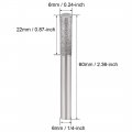 Uxcell Diamond Burrs Grinding Drill Bits For Carving Rotary Tool 1 4-inch Shank 6mm Cylindrical 150 Grit 5 Pcs