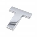 Uxcell Silver Tone Metal T Letter Shaped Alphabet Sticker Emblem Badge Decals For Car