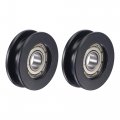 Guide Pulley Wheel H Groove 8mm Shaft Hole 30mm Diameter Pom Coated For Sliding Door Pack Of 2 