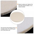 Harfington 3pcs Wool Felt Polishing Pads 5 Inch Buffing Wheel Polish Pad Flocking Hook Loop Back For Car Glass Plastic Metal