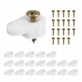 Uxcell 20set Glass Retainer Clips Kit 20mm Plastic Cabinet With Screws For Fixing 3mm Thick Doors Mirror White