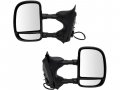Power Door Mirror Set Of 2 Towing Type Textured Black With Dual Arm Style Heated Glass Manual Telescoping And Fold For 