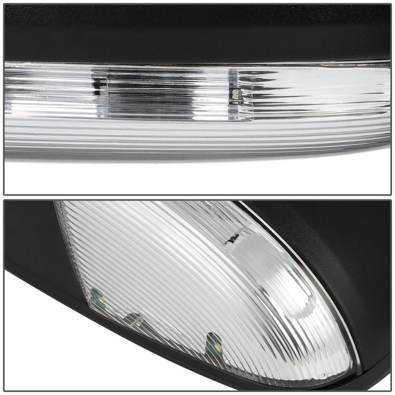 Dna Motoring Twm-037-oe-t888-bk-r Right Passenger Side Powered Heated Defroster Towing Mirror W Turn Signal Puddle Light For