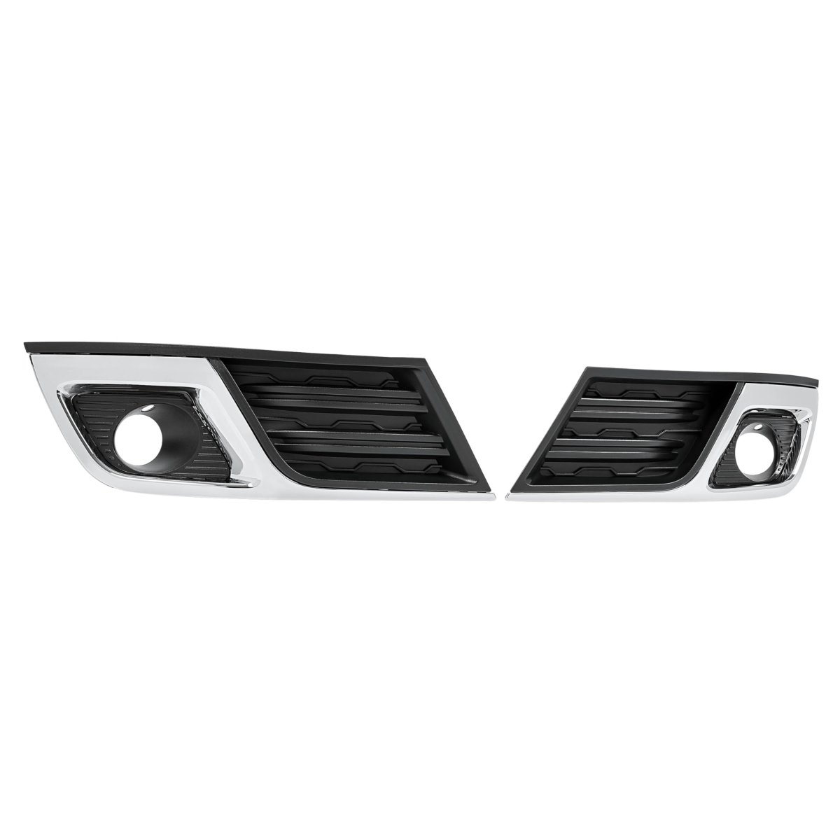 Fog Light Bezels For 2013-2017 Chevy Chevrolet Traverse Right Left Front Bumper Lamp Cover Plastic Abs Black Silvery Textured