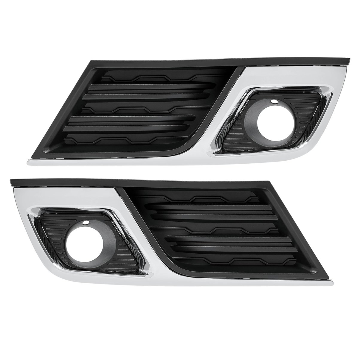 Fog Light Bezels For 2013-2017 Chevy Chevrolet Traverse Right Left Front Bumper Lamp Cover Plastic Abs Black Silvery Textured