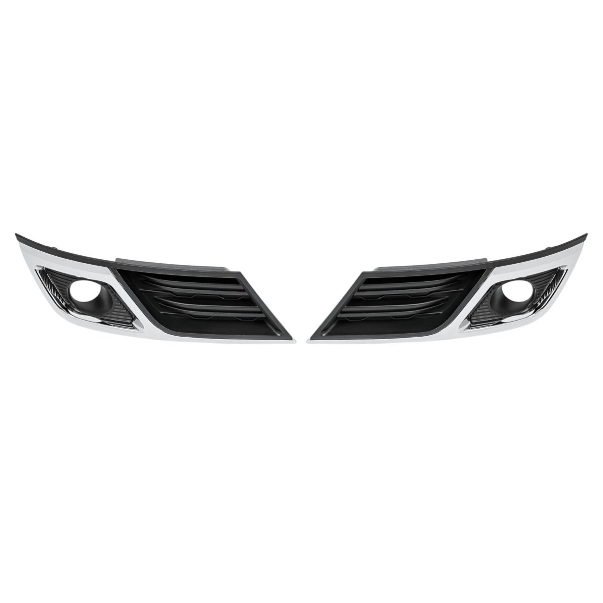 Fog Light Bezels For 2013-2017 Chevy Chevrolet Traverse Right Left Front Bumper Lamp Cover Plastic Abs Black Silvery Textured