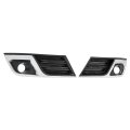 Fog Light Bezels For 2013-2017 Chevy Chevrolet Traverse Right Left Front Bumper Lamp Cover Plastic Abs Black Silvery Textured