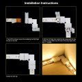 Uxcell 10mm 5p L-shape Led Strip Connector Right Angle Corner Connectors Clip For 5050 3528 Rgbw 5 Conductor Lights To 10pcs