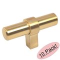 Cosmas 181bb Brushed Brass Cabinet Bar Handle Pull Knob 2-3 8 Long 10 Pack 