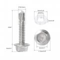 Uxcell 12 X 63 64 410 Stainless Steel Hex Washer Head Self Drilling Screws Point 150pcs