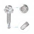 Uxcell 12 X 63 64 410 Stainless Steel Hex Washer Head Self Drilling Screws Point 150pcs