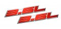 Erpart 3 6l Liter Embossed Red On Highly Polished Silver Real Aluminum Auto Emblem Badge Nameplate Compatible With Chevrolet Gm