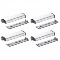 D13 Non-magnetic Push Latches 4pcs To Open Door Latch Touch For Wardrobe Cupboard Drawers Silver 