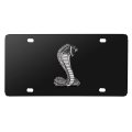 Ford Mustang Cobra 3d Logo Black Stainless Steel License Plate Official Licensed Universal Fit For Car Suv Truck 12 In X 6 Size 