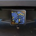 Geometric Triceratops Dinosaur Aztec Mayan Style Tow Trailer Hitch Cover Plug Insert