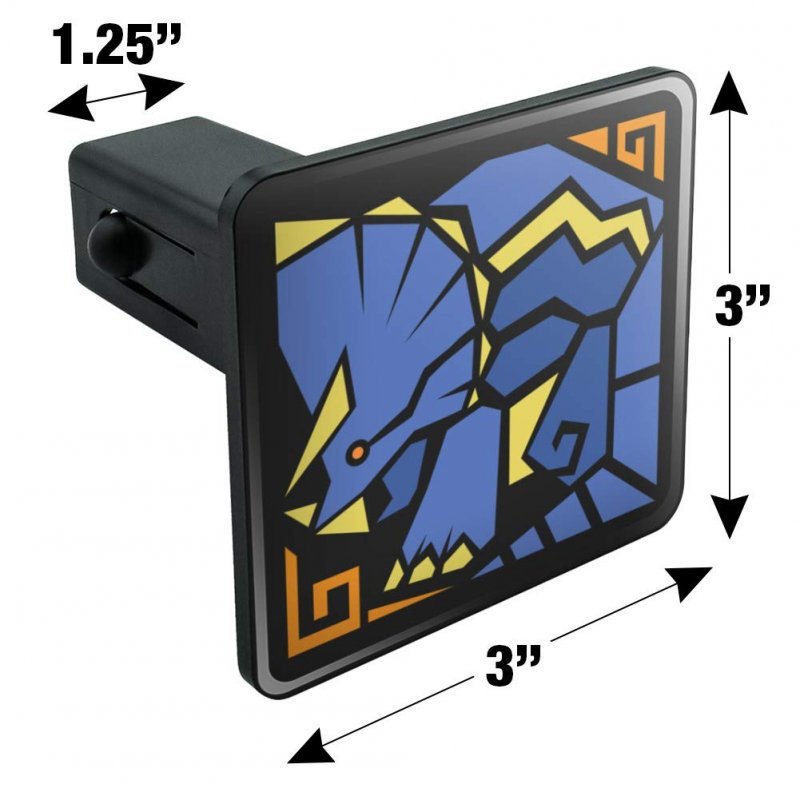 Geometric Triceratops Dinosaur Aztec Mayan Style Tow Trailer Hitch Cover Plug Insert