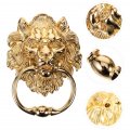 Jojofuny Lion Head Door Knocker Knob With Pull Ring And Gate Antique Chinese Handle For Decor Golden