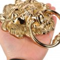 Jojofuny Lion Head Door Knocker Knob With Pull Ring And Gate Antique Chinese Handle For Decor Golden