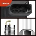 A-premium Set Of 4 Ignition Coil Pack And Iridium Spark Plugs Compatible With Volkswagen Jetta 2013 2016-2018 Audi A3 1 4l