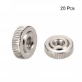 Uxcell Round Knurled Thumb Nuts Conector Lock Adjusting M4 Female Threaded Thin Type Nickel Plated Pack Of 20