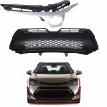 Front Bumper Upper And Lower Grille Black Replacement For 2017 2018 2019 Corolla Se Plus Sedan 4 Door Xse Mesh Style Plastic 