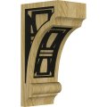 Ekena Millwork Corw03x04x08disoblro Diane Recessed W Ironcraft Solvang Inlay Wood Corbels 3 1 W X 4 D 8 H Red Oak 