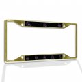 Fastasticdeals Metal Insert License Plate Frame Maltese Outline Pink Weatherproof Car Accessories Gold 4 Holes Solid 