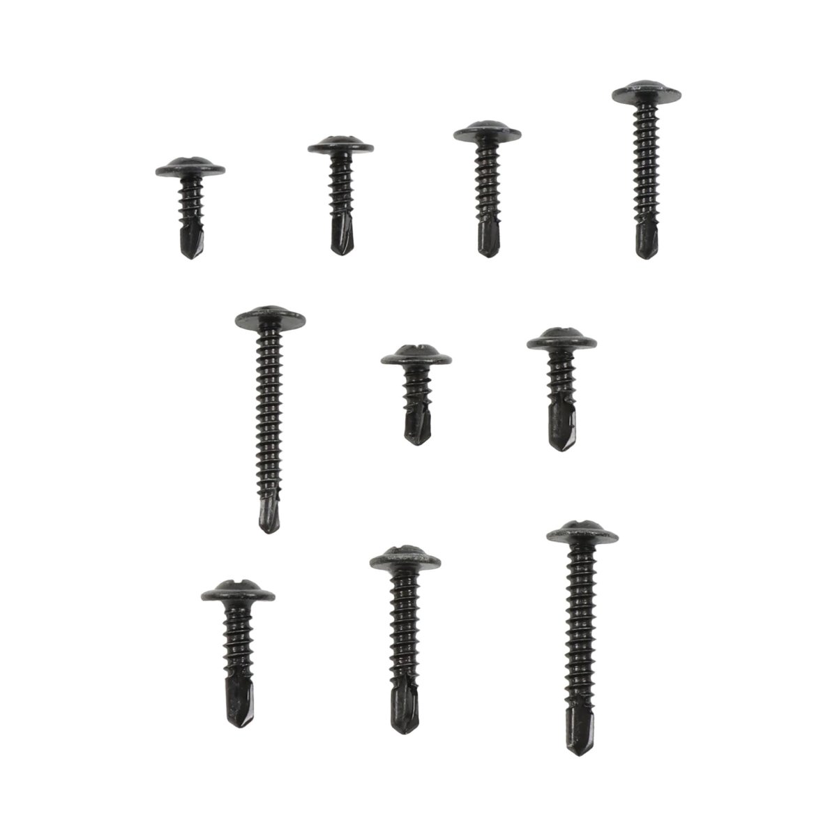 380 Piece Self Drilling Screws Kit For Metal And Wood 410 Stainless Steel 8 10 Phillips Modified Truss Head Black Oxide Coated