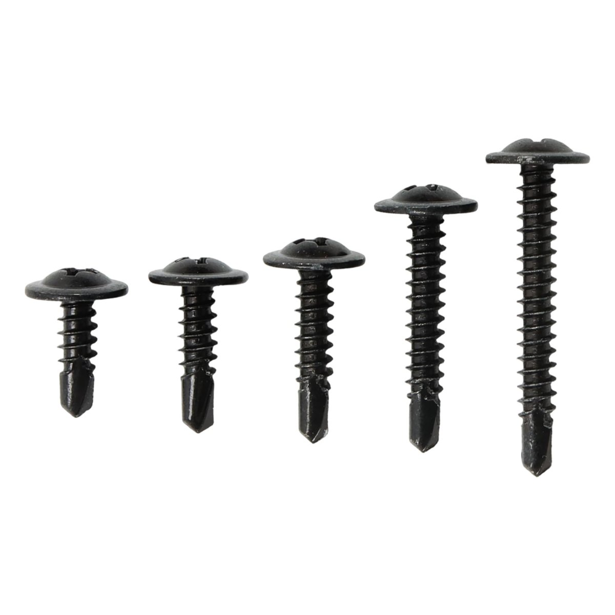 380 Piece Self Drilling Screws Kit For Metal And Wood 410 Stainless Steel 8 10 Phillips Modified Truss Head Black Oxide Coated