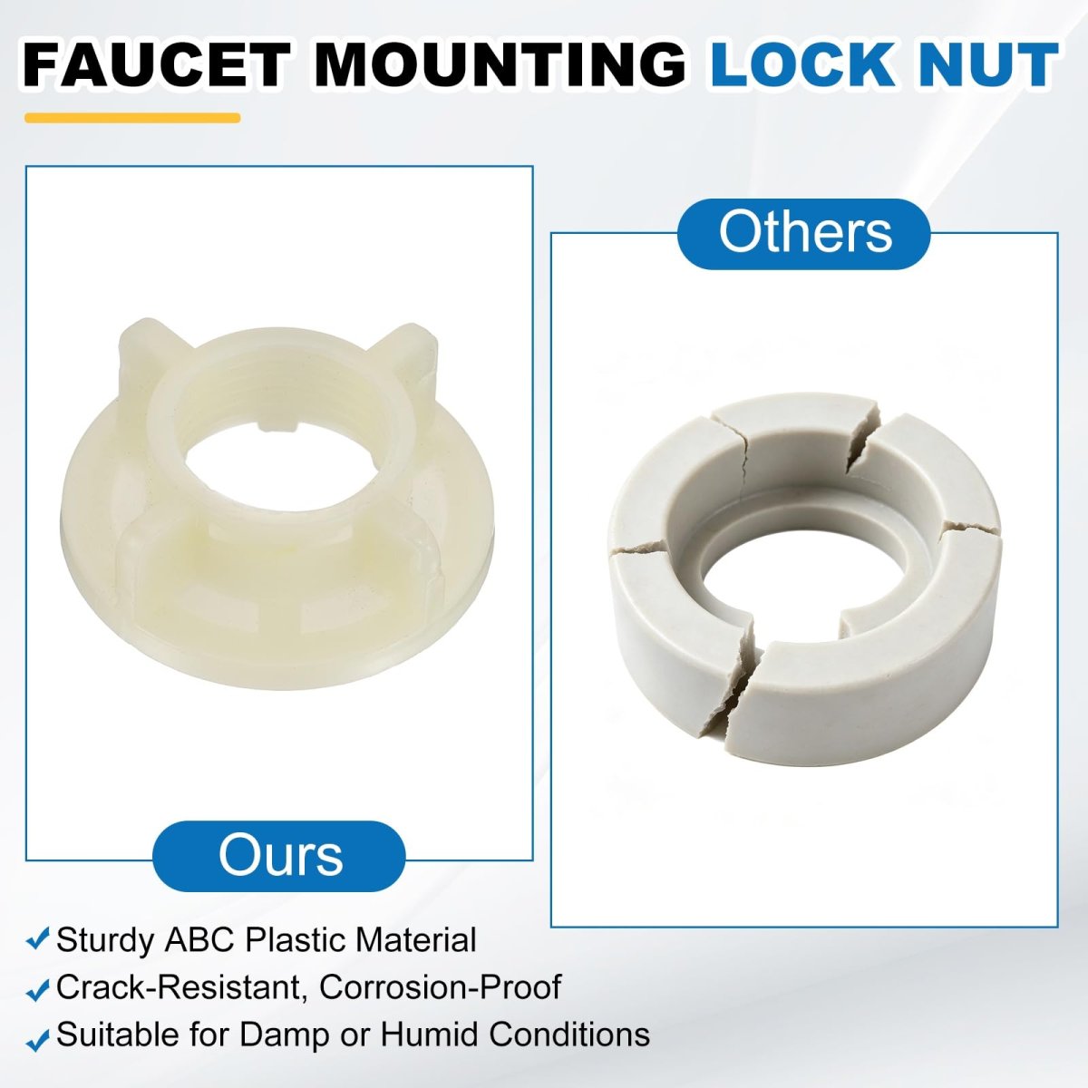 8 Pcs Faucet Mounting Lock Nut G1 2 Pp Plastic Winged Locknuts For Kitchen And Bathroom Sink Installation Beige 1 57 In Outer