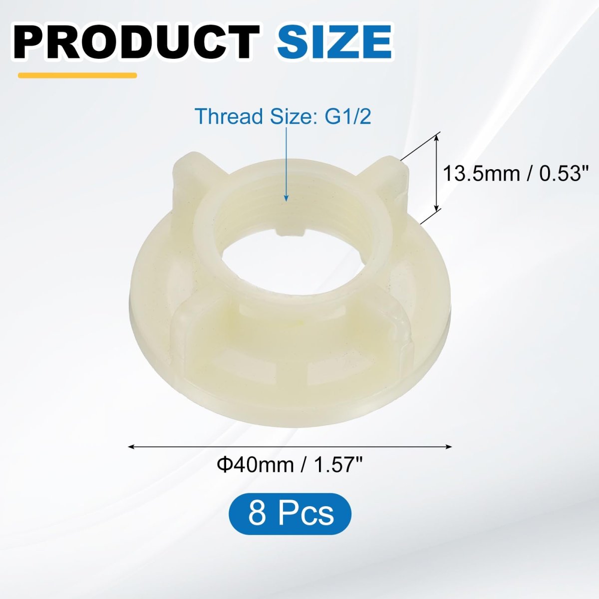 8 Pcs Faucet Mounting Lock Nut G1 2 Pp Plastic Winged Locknuts For Kitchen And Bathroom Sink Installation Beige 1 57 In Outer
