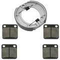 Caltric Front Brake Pads And Rear Shoes Compatible With Yamaha Kodiak 400 Yfm400 Yfm400fw 1993-1999