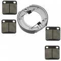 Caltric Front Brake Pads And Rear Shoes Compatible With Yamaha Kodiak 400 Yfm400 Yfm400fw 1993-1999