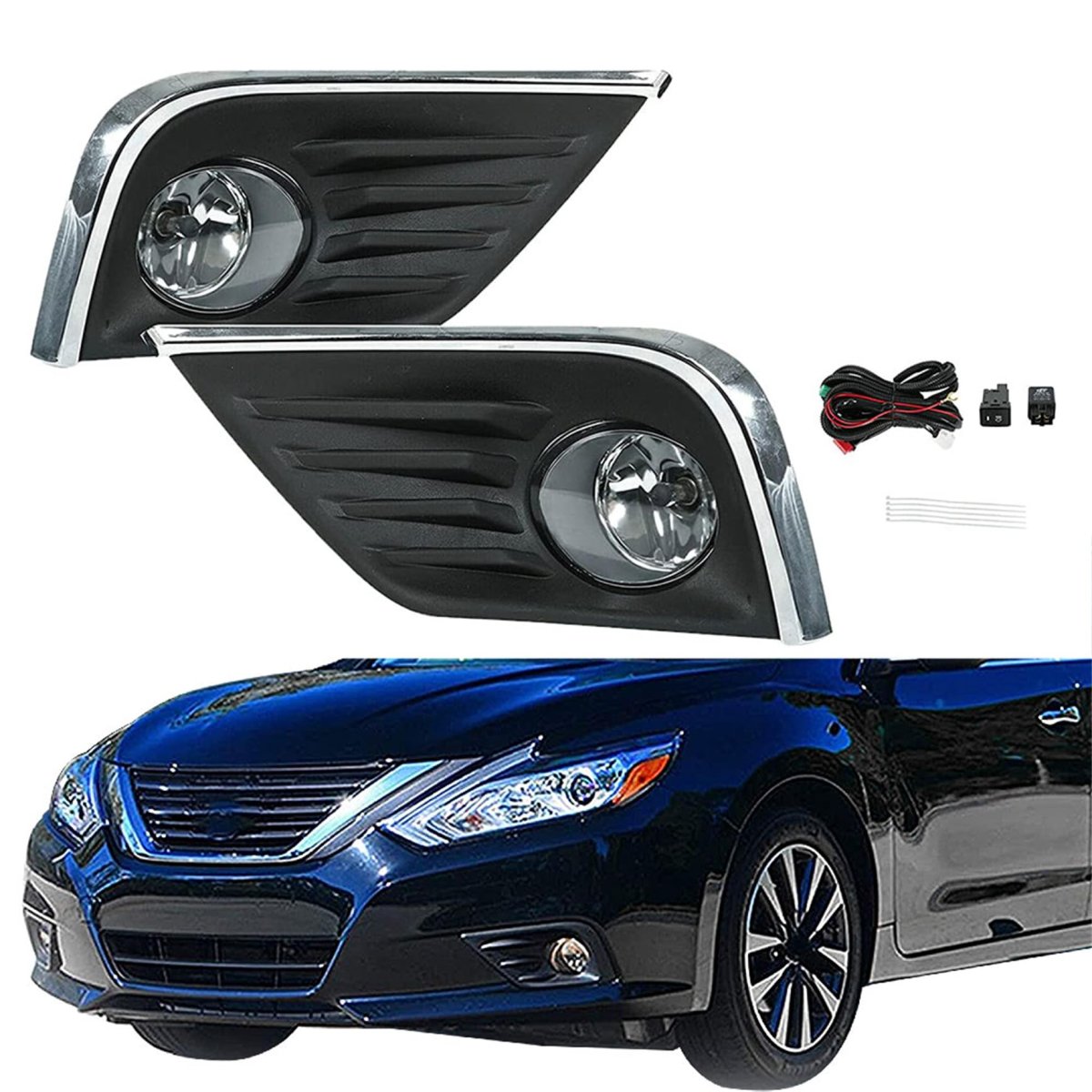 Front Fog Lights Replacement For Altima 2016 2017 2018 Left And Right Side Pair With Bezel Switch Halogen 261508990a 622579hs0b