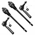 4pcs Suspension Kit Outer Inner Tie Rods Fit For Cadillac Escalade Esv Ext Chevy Avalanche 1500 Silverado 2500 4wd Suburban 
