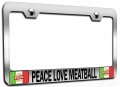 Peace Love Meatball Italian Italy Chrome Metal License Plate Frame Tag Holder X20 