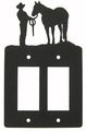 Halter Horse Double Gfi Rocker Light Switch Plate Cover 