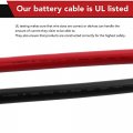 Lotfancy 4 Awg Battery Cables Gauge 24 Inch Power Inverter 3 8 In Lugs For Car Marine Solar Atv Lawn Mower Motorcycle With