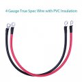 Lotfancy 4 Awg Battery Cables Gauge 24 Inch Power Inverter 3 8 In Lugs For Car Marine Solar Atv Lawn Mower Motorcycle With