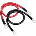 Lotfancy 4 Awg Battery Cables Gauge 24 Inch Power Inverter 3 8 In Lugs For Car Marine Solar Atv Lawn Mower Motorcycle With 